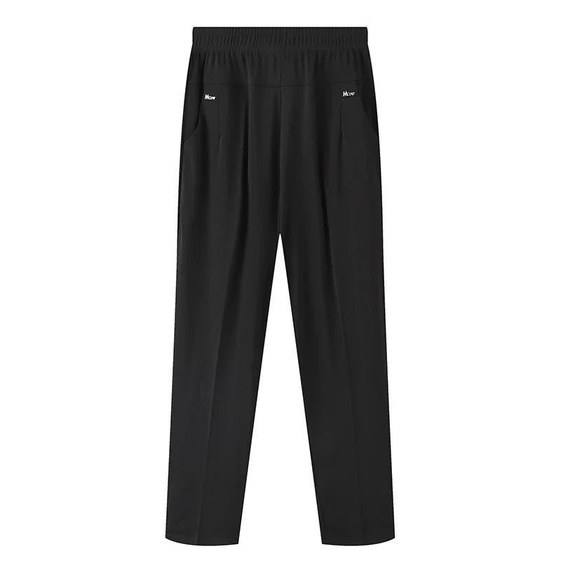 Middle Aged Women's Pants Summer Thin High Waiste Elastic Loose Straight Pants Casual Trousers