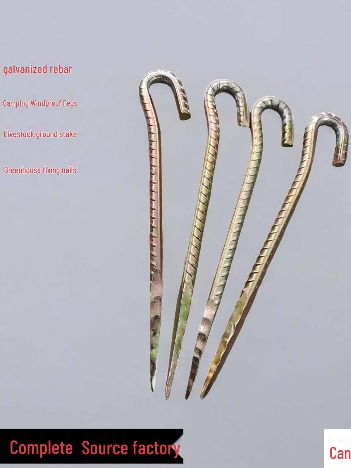 

Thickened Outdoor Ground Stake for Tent, Animal Husbandry, and Camping 12mm Thick 30cm Open Type