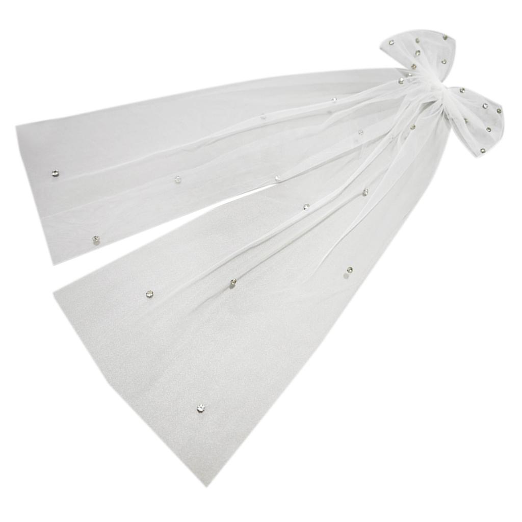 Elegant Rhinestones Bowknot Veil Hair Clip For Brides And Bridesmaids Bows Hairpin Hairpiece For Weddings And Prom Event
