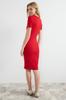 Women's Style Dress Black Crew Neck Ribbed Stretchy Knitted Midi Pencil Dress