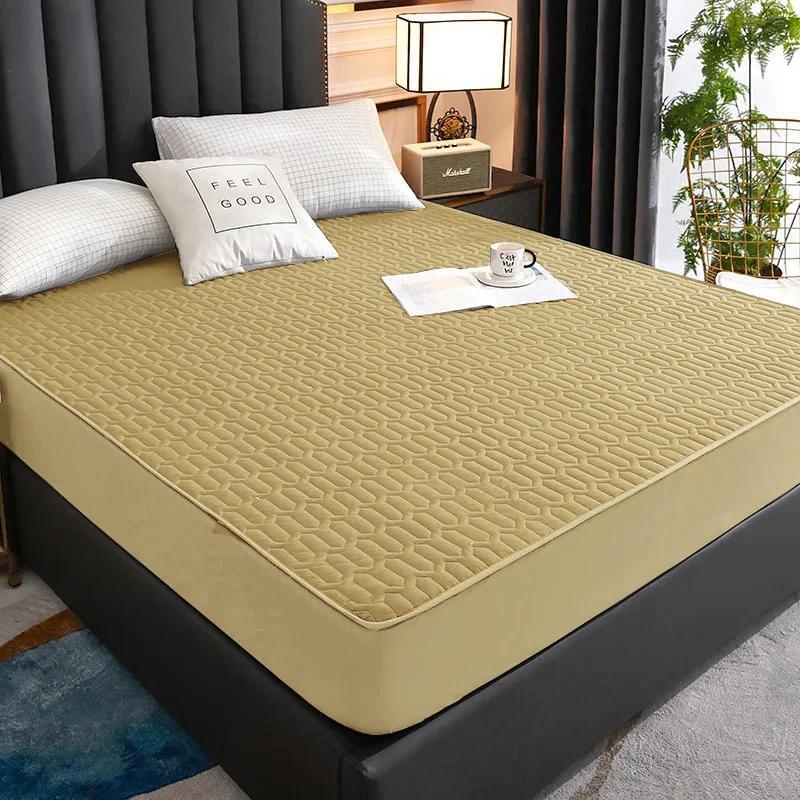 Waterproof Thicken Mattress Cover Quilted Latex Mat Bed Covers Pad Skin-Friendly Fitted Sheet Protector Bedspread150/160/180X200