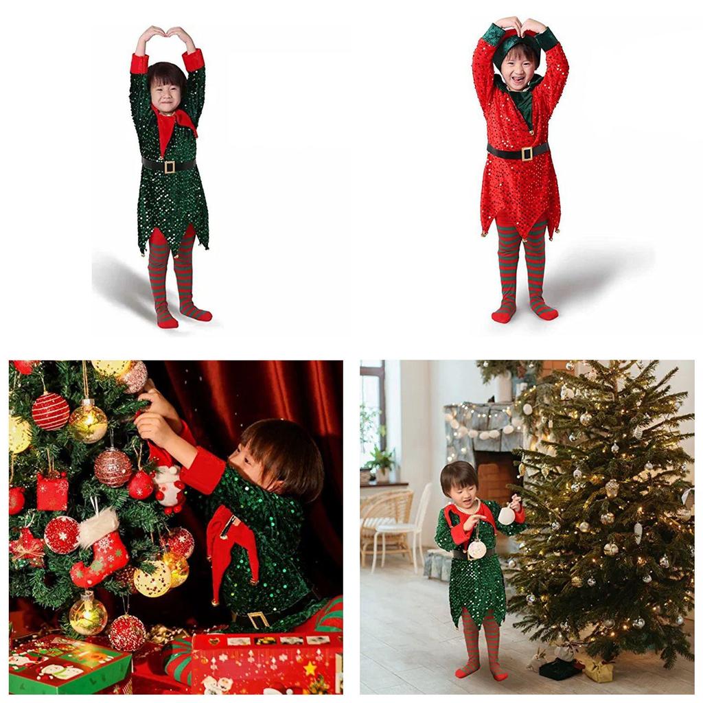 Süßes Kinder Weihnachtselfen Kostüm Für Weihnachten Festliche Outfits