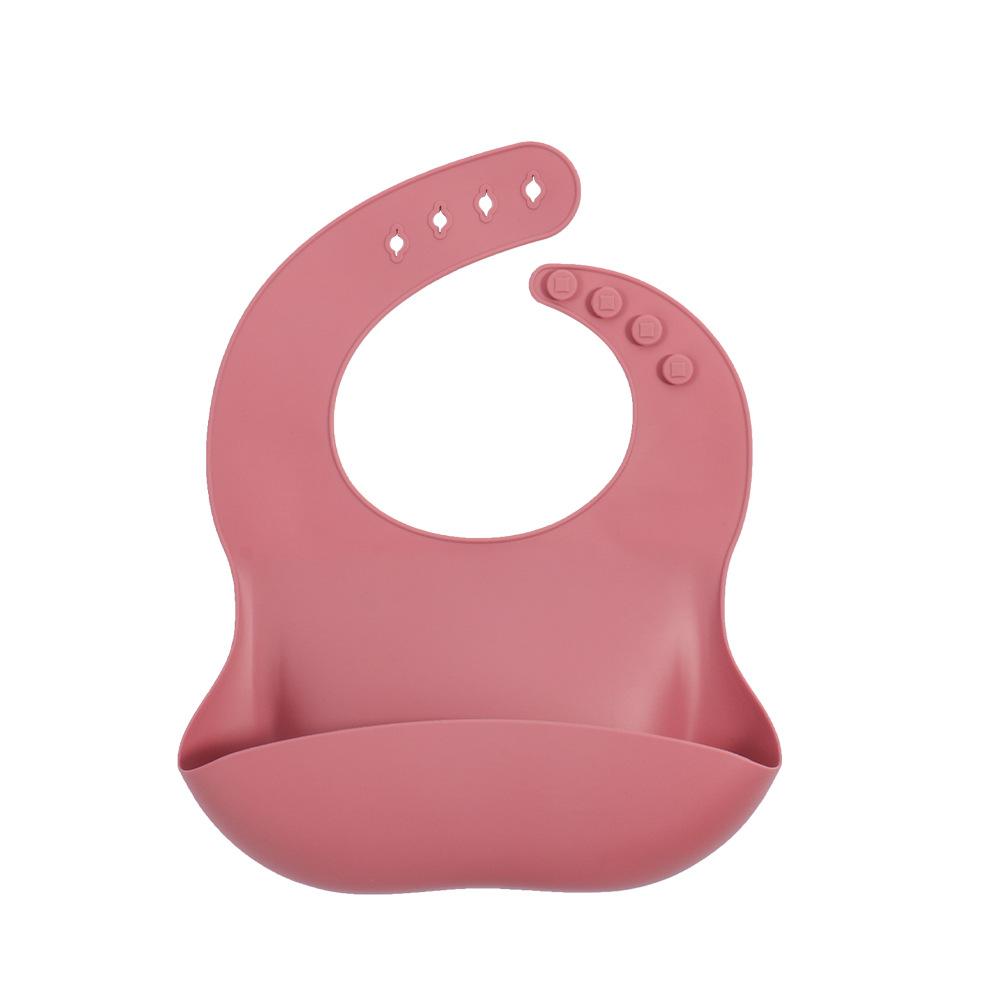 Silicone Bib Baby Rice Pocket Waterproof Food Grade Eating Bib Thin Saliva Pocket Anti-dirt Children s Bib бордовый