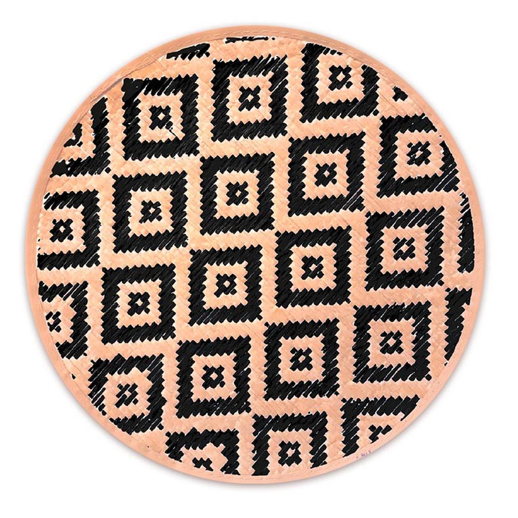 Les Trésors De Lily [A3394] - Sada pletených jutových prostírání 'Boho' černá béžová - 38 cm