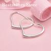 Elegant 925 Sterling Silver 30mm Exquisite Heart-Shaped Earrings for Women, Fashionable Wedding Gift Jewelry