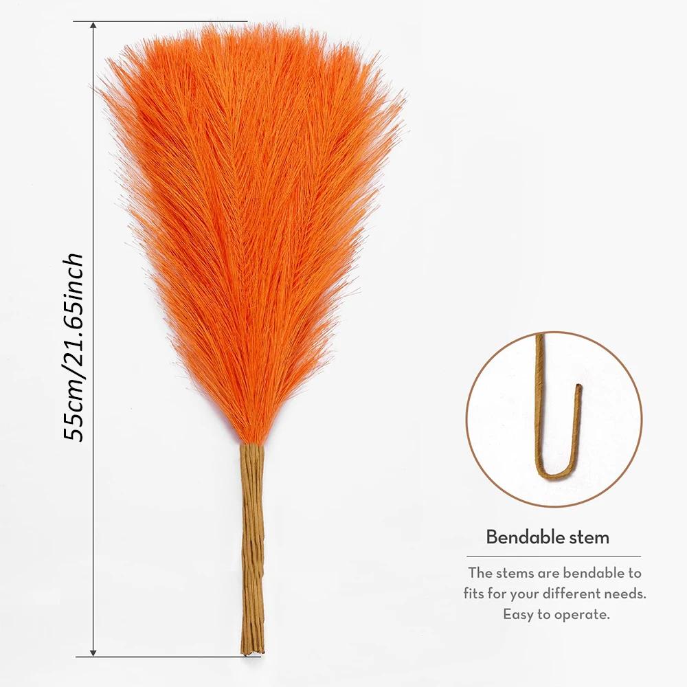 30PCS 55cm Pampas Grass Decor Artificial Flowers Fake Reed for Christmas Ornaments Halloween Fall Party Home Wedding Decoration