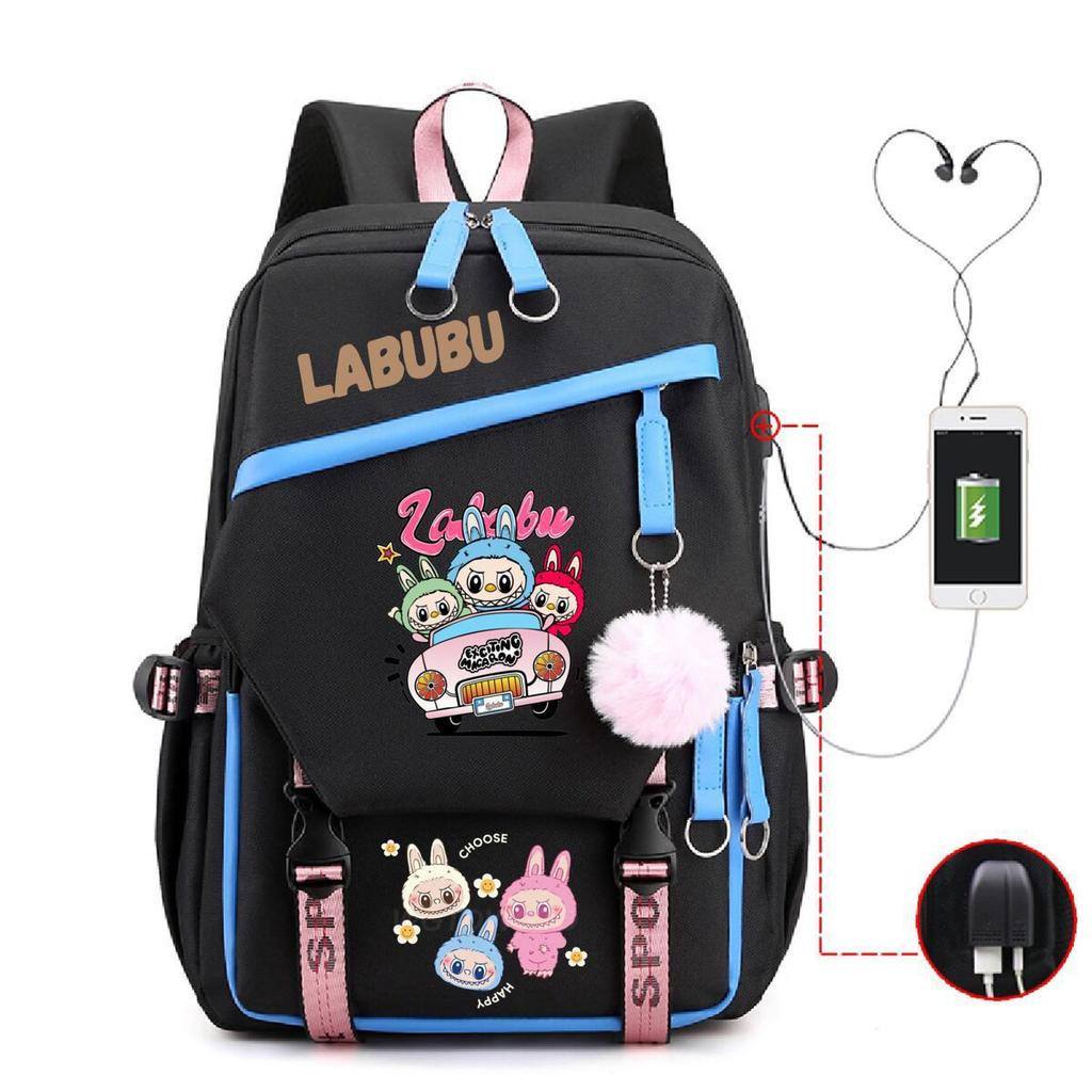 Cute Children's Schoolbag Contrasting Color Neutral Casual Backpack Cartoon Printing Primary and Secondary School Students