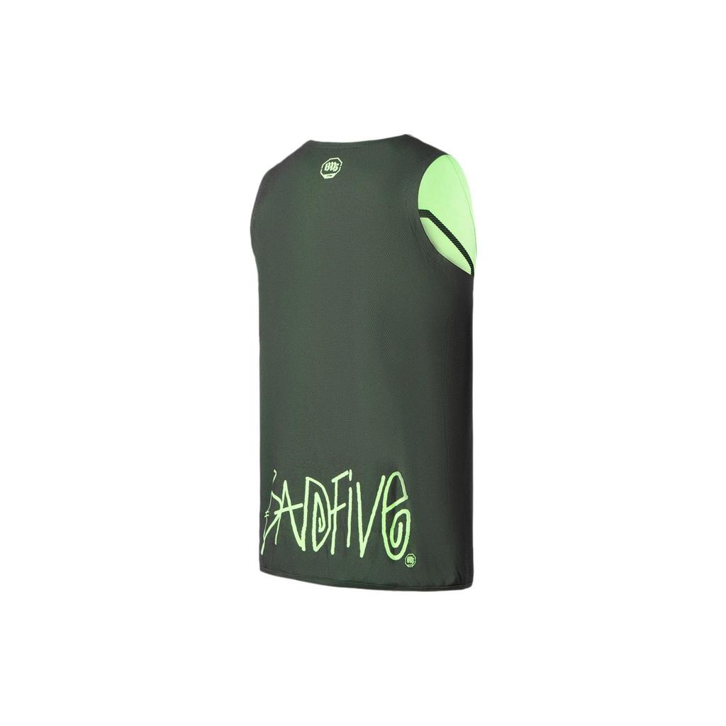 Li Ning BADFIVE Basketball Jersey Men's Ebony Black Fluorescent Ice Green AAYR371-8