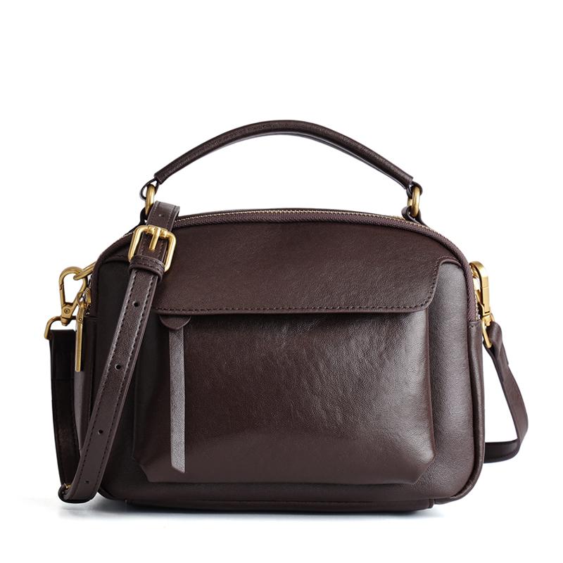

2026 New Vintage Genuine Leather Pillow Tote Luxury Designer Bost Work Ladies Shoulder Crossbody BagsHandbags For Women 23x10x17cm шоколадный