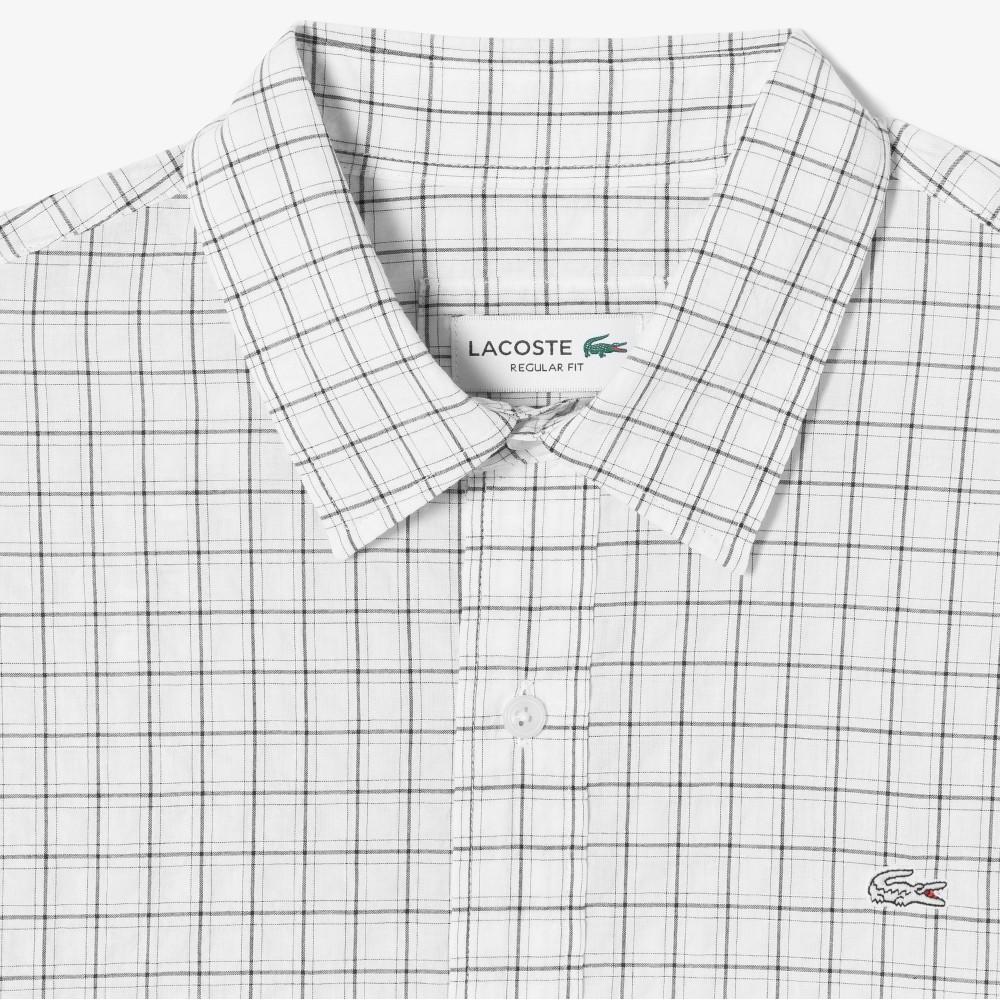 [lacoste] Men's Check Seersucker Shirt CH507E-56G70V