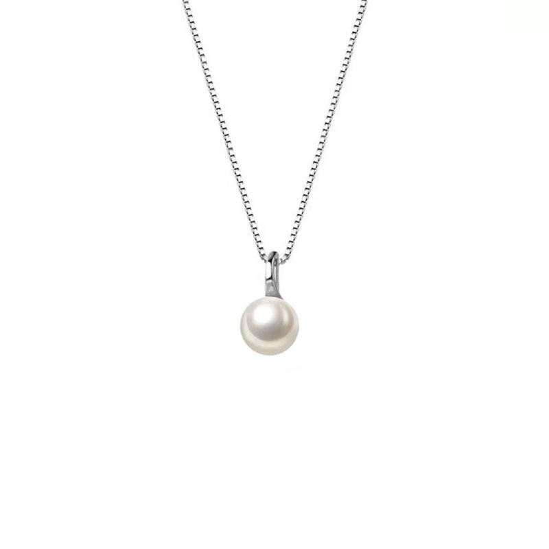S925 Silver Silver Pearl Necklace Female Celacium