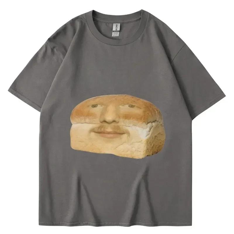 Funny Bread Pattern Print T-shirts Humor Creativity Short Sleeve Casual Men's and Women's Unisex T-shirts