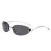 Frameless Oval Metal Sunglasses G Spice Girl Fishbone Wear Street Shooting Stars Cat Eye Sunglasses