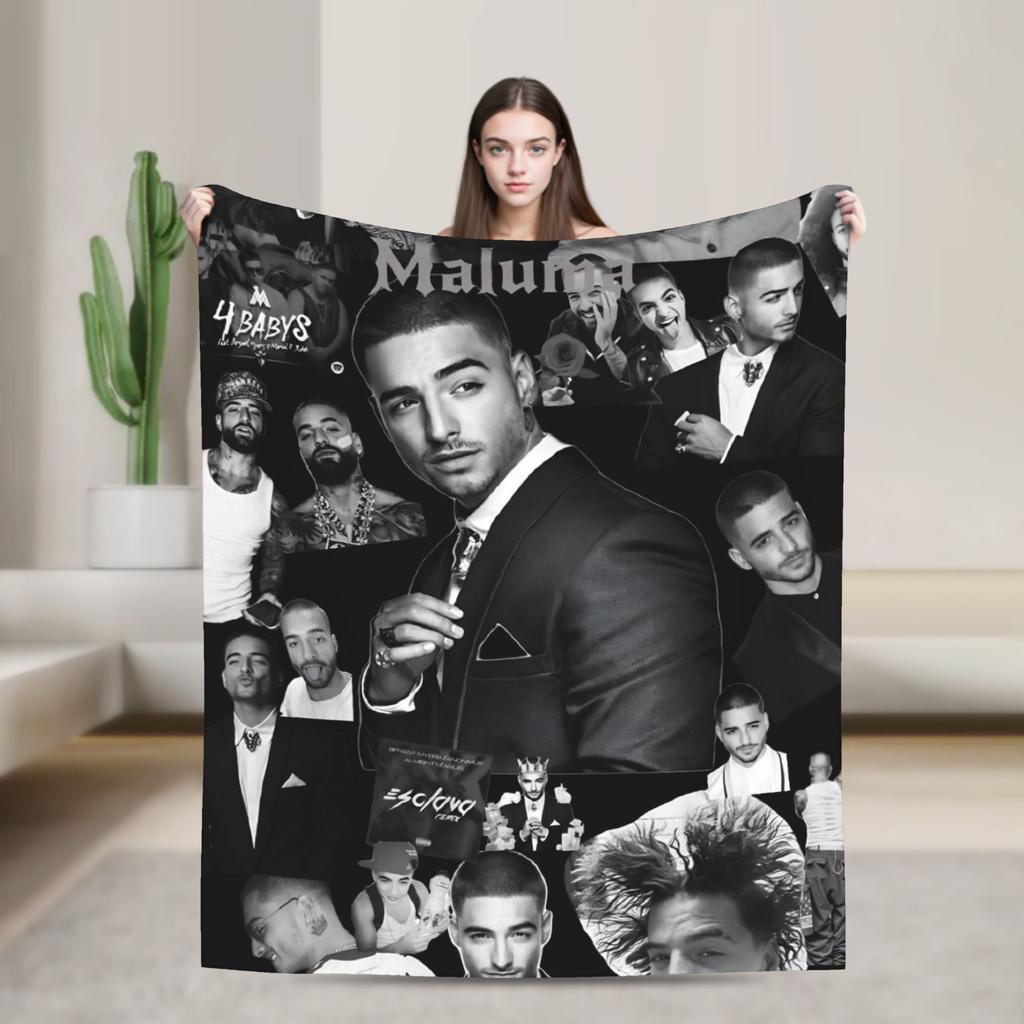 Maluma Rapper Super Warm Blanket  Travel Office Plush Throw Blanket Comfortable Outdoor Flannel Bedspread Sofa Bed Cover