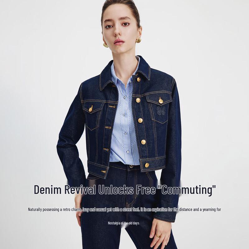 Navigare Women's Casual Long Sleeve Denim Jacket