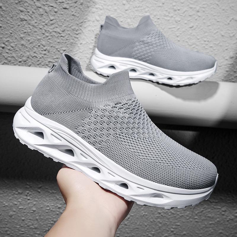 Wide head wide last socks shoes women's shoes autumn new casual sports shoes couple knitted lightweight running shoes big