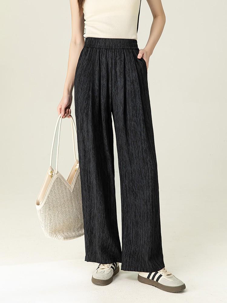 Women’s Summer Tie-Dye High-Waisted Wide-Leg Pants with Elastic Drawstring
