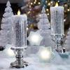 1 Set Candle Light Swirling Glitter Plug And Play Waterproof Flameless Christmas LED Night Light for Party