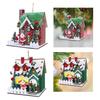 Christmas Wooden House Ornament Buildings Gift Hanging Decor Santa Elements, Miniature for Home Office, Wall Festival Window