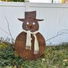 Winterurlaub Antik-Finish Weihnachten Weihnachtsmann und Schneemann Silhouetten Metall Rasenornamente Gartendekoration