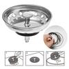 2 Pcs Sink Covers Stainless Steel Filter Anti-clog with Center Knob Rubber Stopper Bottom Kitchen Dual Use Sink Drain Strainer