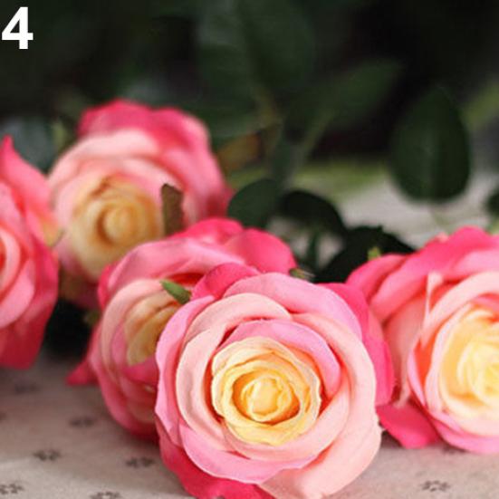 1Pc 1 Head Lifelike Artificial Faux Silk Rose Fake Flower Wedding Bridal Decor