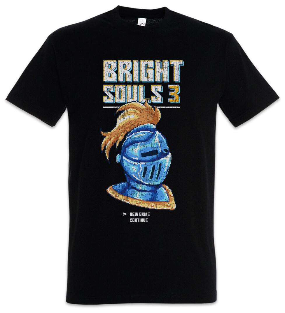 Bright Souls 3 T-Shirt Mens Womens Tees Top Pixel 8 Bit Geek Nerd Gaming Gamer Games Fun Retro Knight 4XL