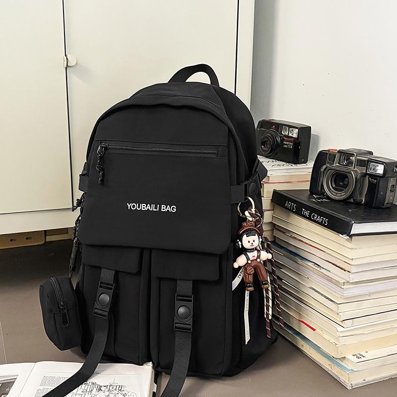 Original Niche High-value Trendy and Cool Boys Schoolbag Female Junior High School Student Large-capacity Simple High School Student Backpack Female