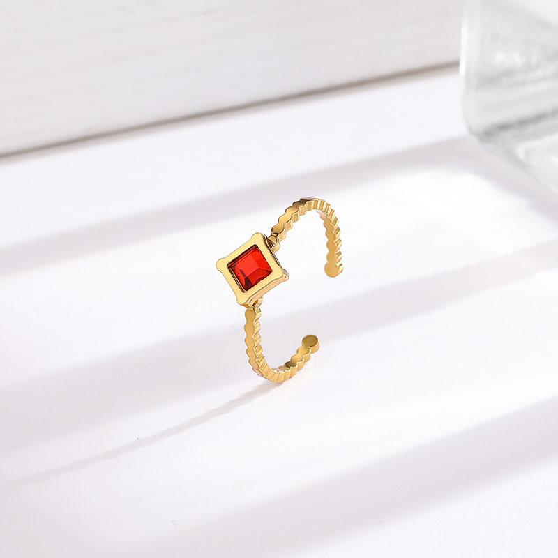 1Pcs Lady zirconium ring, open-ended stainless steel ring, party gift jewelry accessory