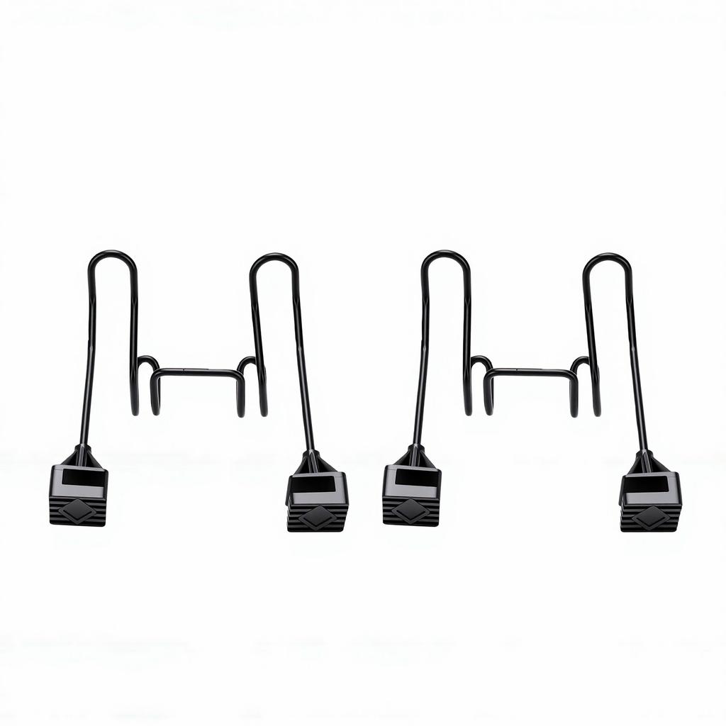 2pcs Car Headrest Hook Dual Hook Stainless Steel High Load Bearing Capacity Truck Hat Holder Black