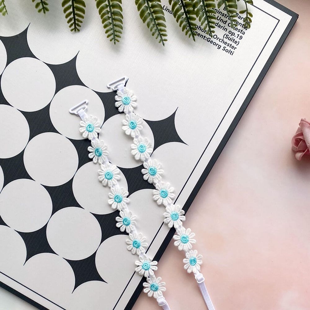 1 Paar Rutschfeste Gänseblümchen-Träger Abnehmbarer Schulterträger Langlebige Blumen-BH-Träger Frauen