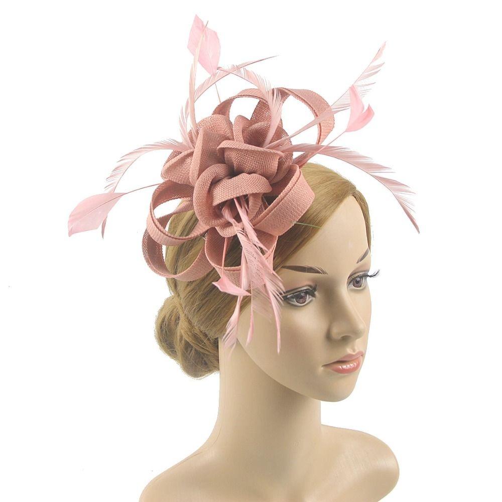 WZBHCZLJ Style Vintage Chapeau En Maille Avec Bandeau à Plumes Accessoires Pour Cheveux Décoration Pour Les Mariages Et Les Fêtes