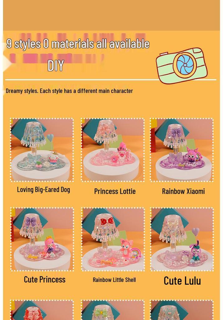 DIY Crystal Night Light Desk Lamp Kit for Girls - Educational Toy & Creative Craft Set