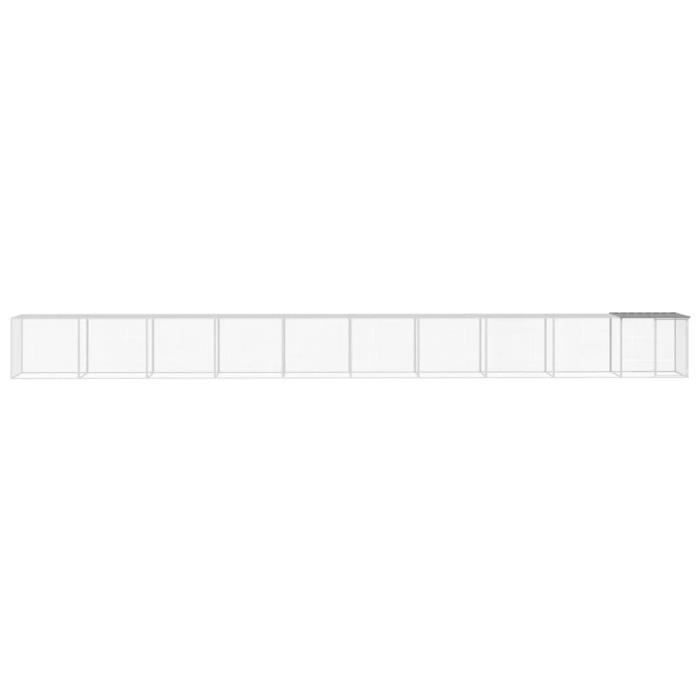 VidaXL Poulailler avec toit gris clair 1003x98x90 cm acier galvanisé 3189048