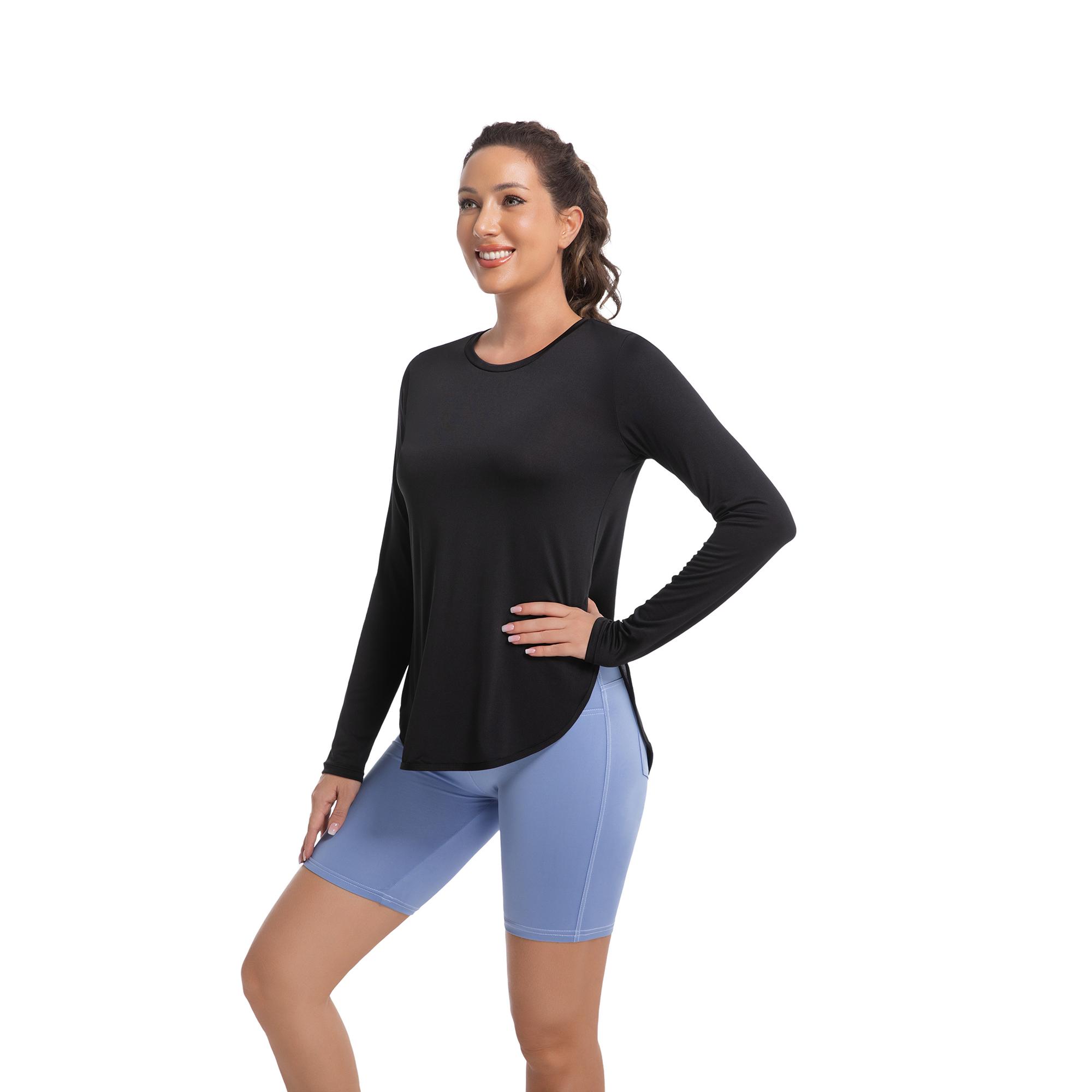 

Женская рубашка с защитой от солнца UPF 50+ — охлаждающая, легкая и дышащая, блокирующая УФ-излучение, летняя верхняя одежда XL чёрный