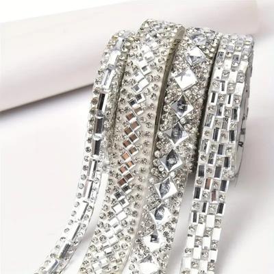 Sewing Accessories Self Adhesive Rhinestone Strips Bling Rhinestone Trim Tape  Wedding Decor