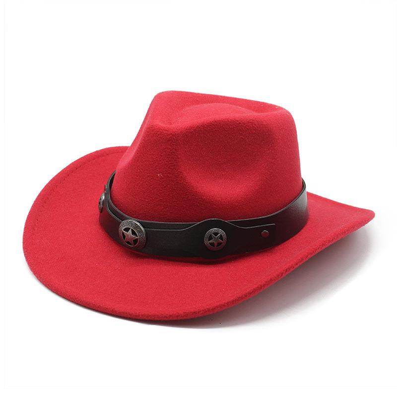 Western Cowboy Felt Hat Tibetan Top Hat Men'S And Women'S Jazz Hat, Woolen Hat