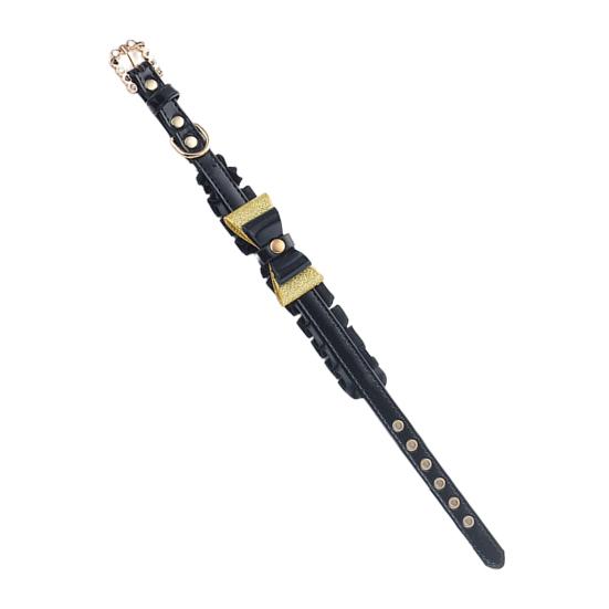 

Ошейник для домашних животных, стильные декоративные ошейники из искусственной кожи для домашних животных, кошек, собак, ошейники с бантом для домашних животных чёрный