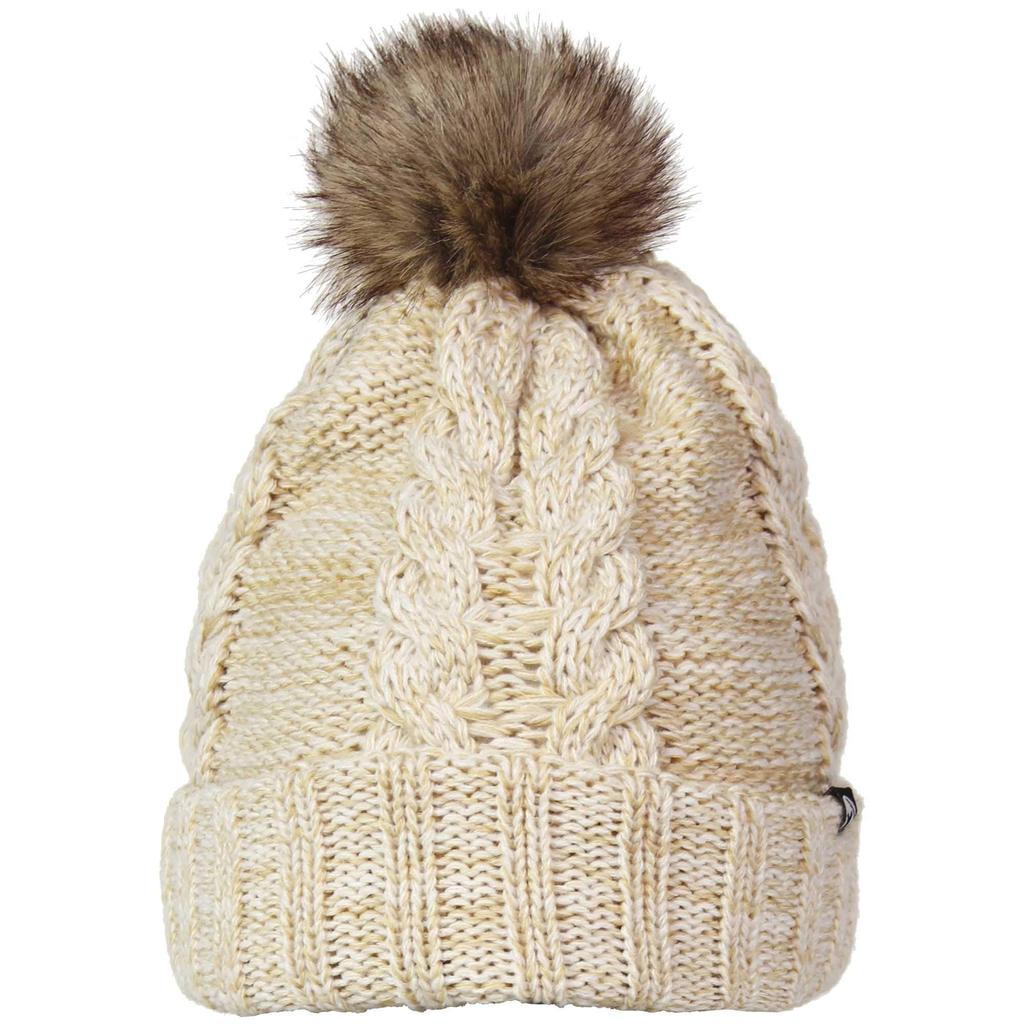 North Peak Beanie Knit Hat for Snowboarding and Skiing [Fleece Lining/Fur Pompom] NP-9424 One Size Fits Most (BG)