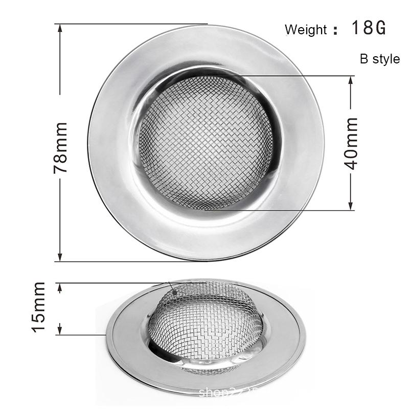 1PCS Filter kuchynského drezu Sieťka z nehrdzavejúcej ocele Sitko na drez Filter Sitko na drez do kúpeľne Odtokový otvor Sitko na filter Sitko na odpad
