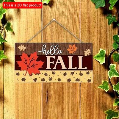 2D plochý 20*10cm, Podzimní domácí dekorace, Hello Autumn Javorové listy, Znamení pro dekoraci na Den díkůvzdání, Dřevěné kreativní dekorativní plakety, pro Domov, Klub