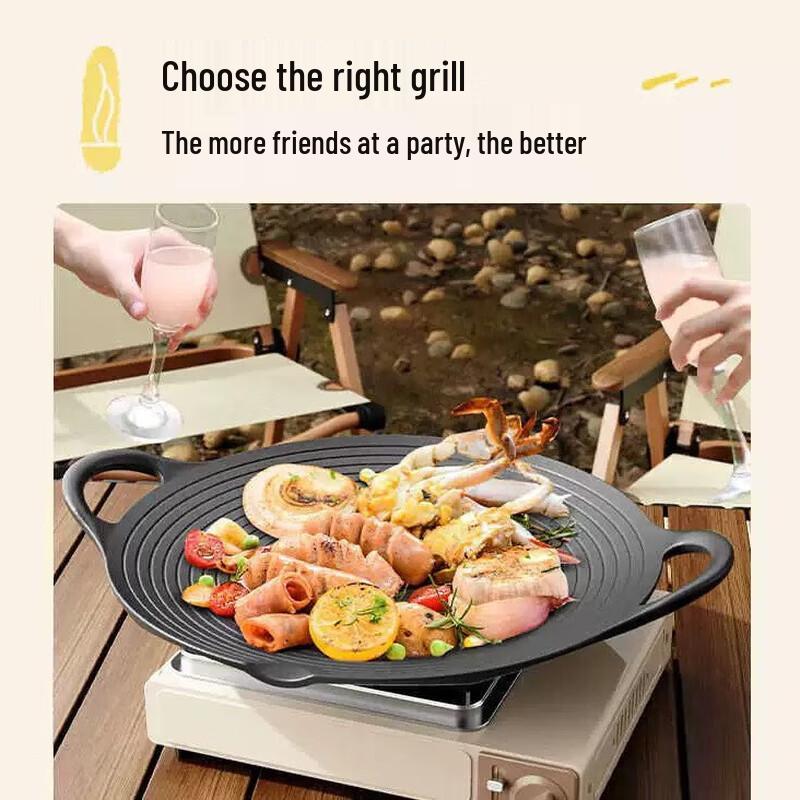 30cm Outdoor Camping Carbon Steel Grill Pan Set