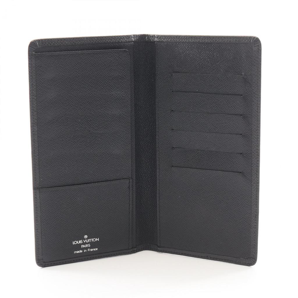 Used LOUIS VUITTON Porto Valeur Cartes Crdit Taiga Ardoise Bifoldpurse M30392 leather Black Used mens