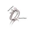 Minimalist Corss Hollow Opening Rings For Women Flower Buds Anillos Fashion Ring Gold Color Romantic Jewelry Party Punk Gift