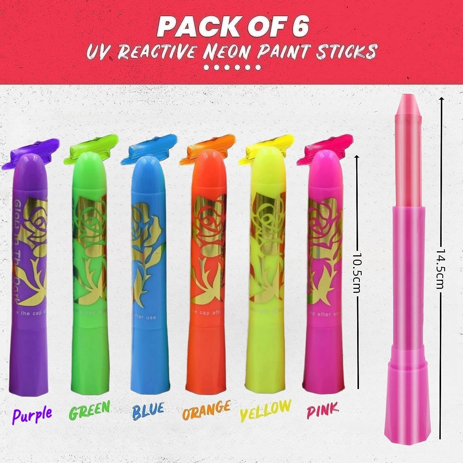 

6 шт. палочки для рисования лица, краска для тела для детей, УФ-краска для лица, красочные мелки для лица и тела, неоновые мелки для рисования лица для детей, детская раскраска лица 6pcs