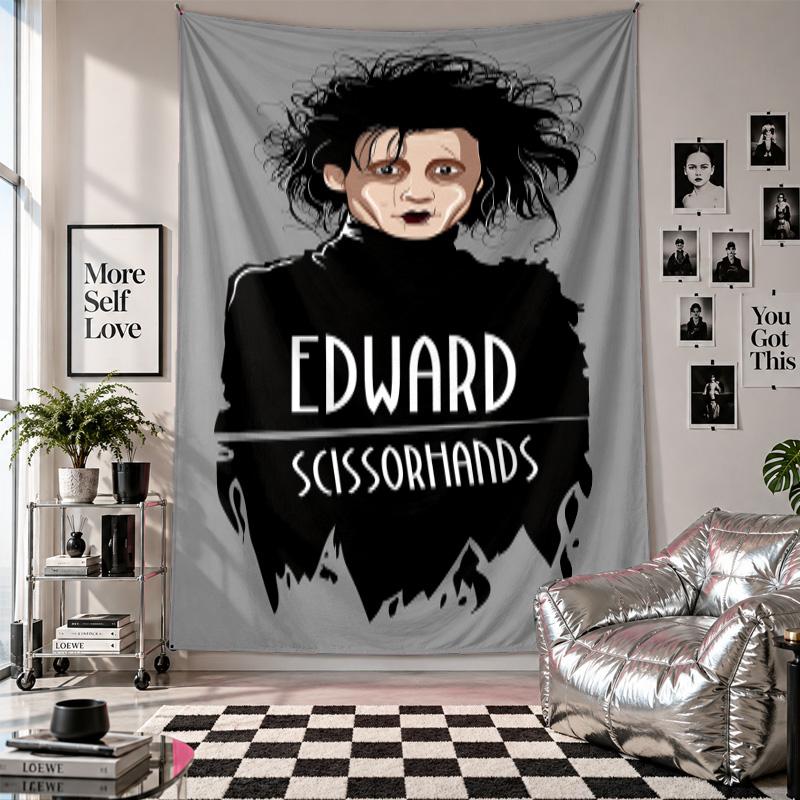 Wall TapestryEdward Scissorhands Art Hanging Cloth Decorative Background Cover for Room Decoration