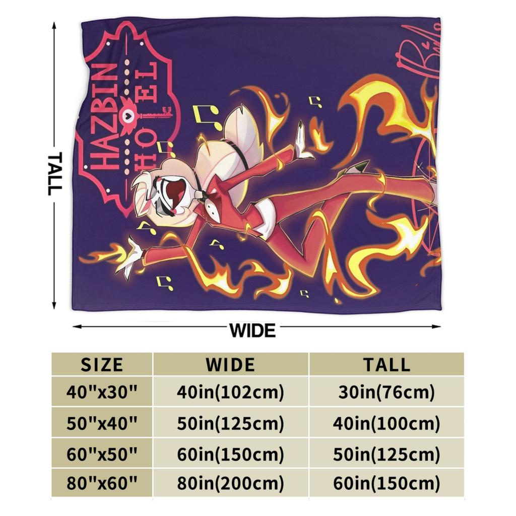 Hazbins Hotels Anime  Blanket Velvet All Season  Multi-function Ultra-Soft Throw Blanket for Bed Bedroom Bedspreads
