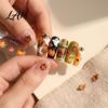 Fall Themed Nail Accessories Art Stickers for Halloween Thanksgiving Autumn Turkey Pumpkin Maple Wearable Manicure Leaf Sticker Embossed Waterproof