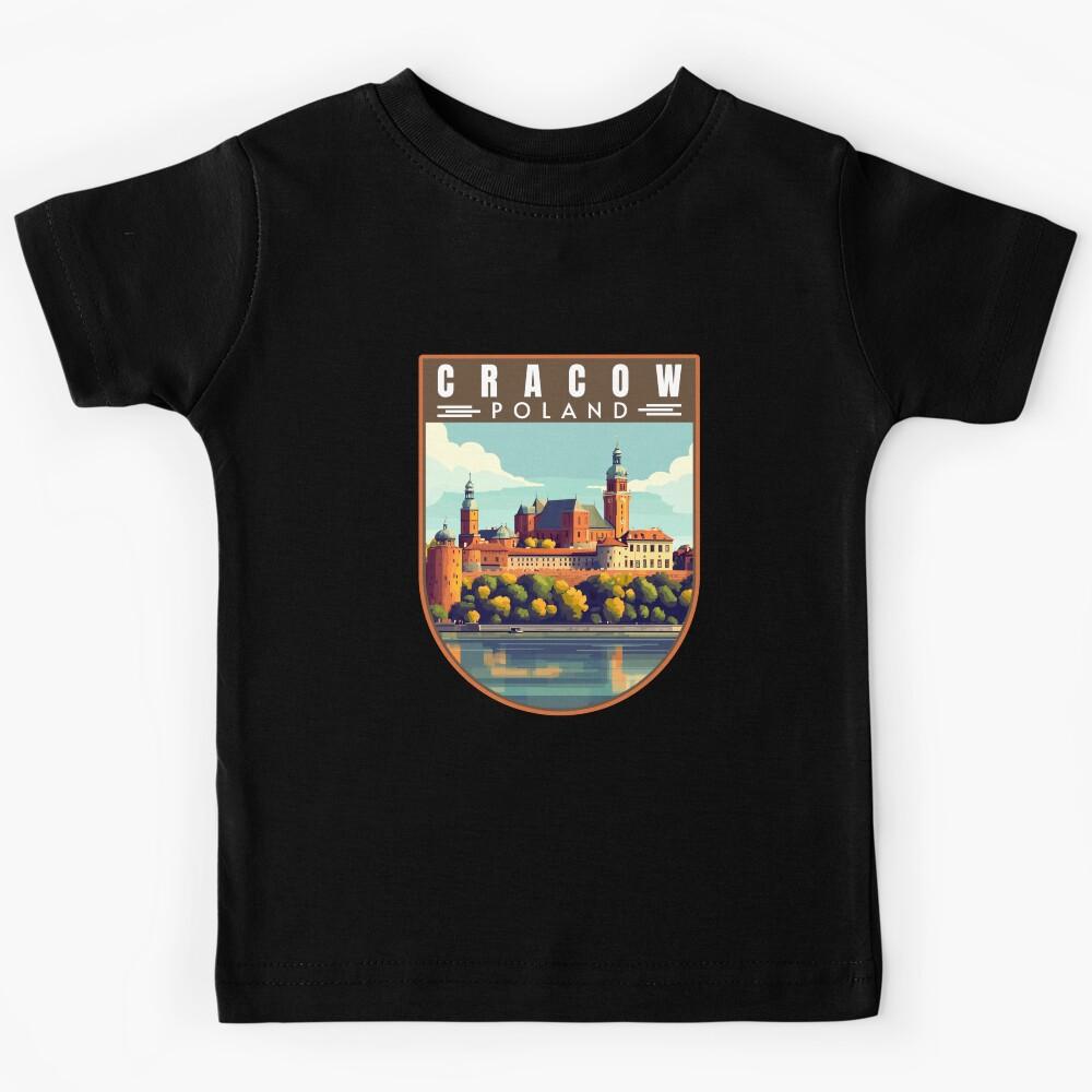 Cracow in Poland Vintage Travel Art Landscape Kids T-Shirt 120