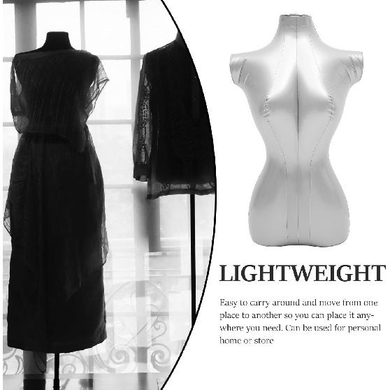 Female Mannequin Torso, 27'' Height Inflatable Half Body Model Shirt Form Display Soft Body Clothing for Upper Body Clothing Window Display Props